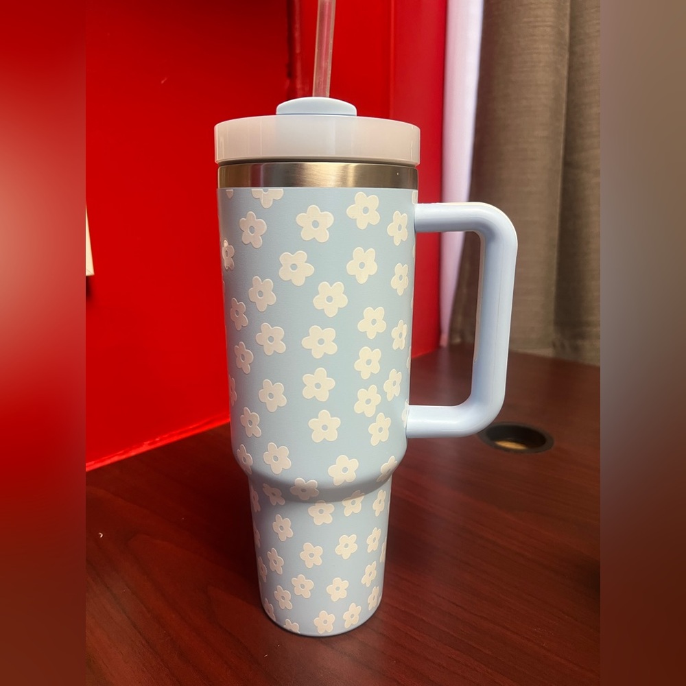 Pink Lily Floral Tumbler cup